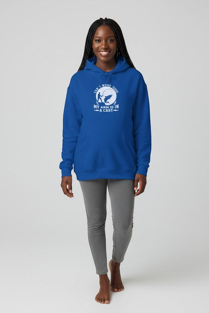 Woman wearing blue hoodie, a cozy and stylish sweatshirt for everyday wear.