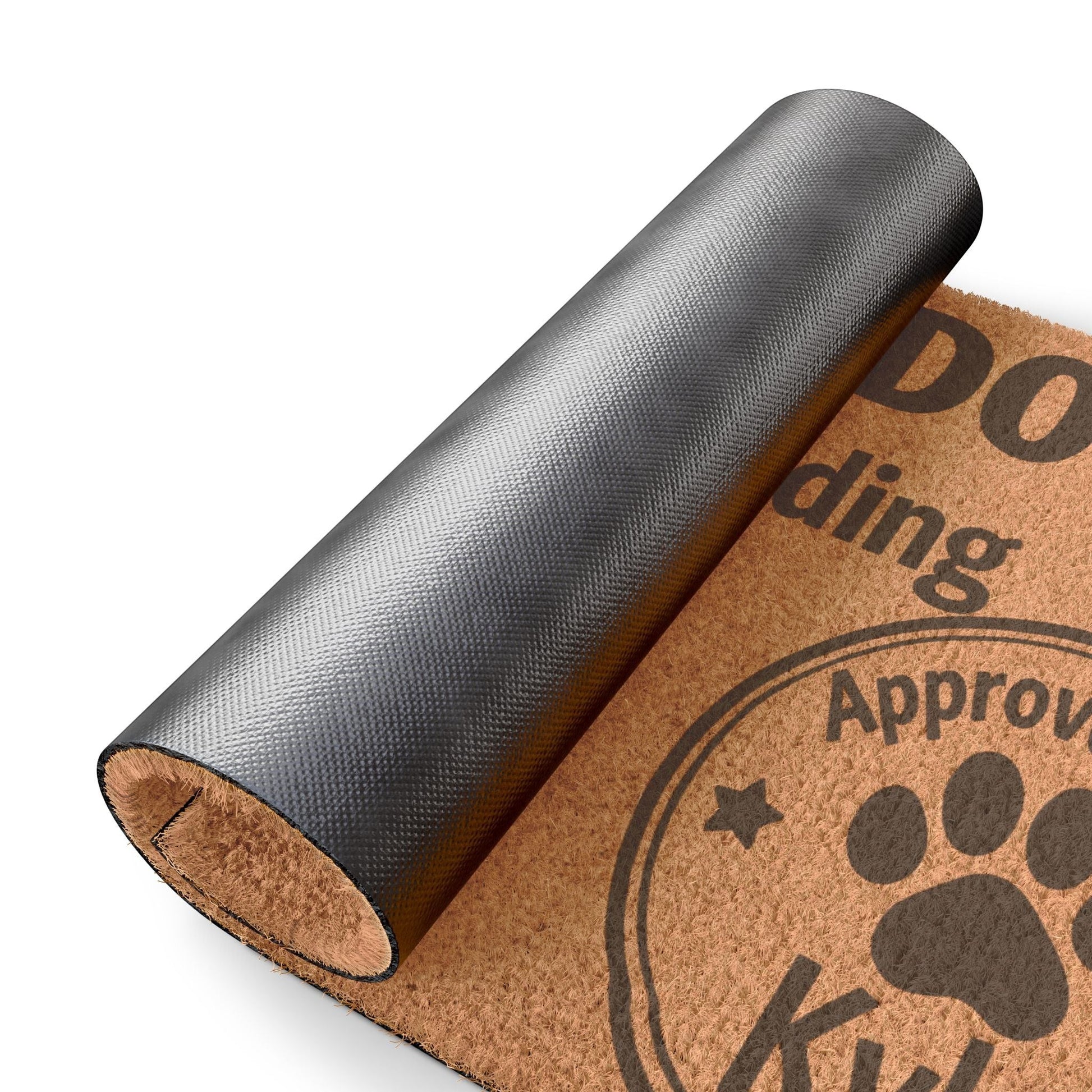 Cat welcome mat rolled view packages down judgement pending funny pet doormat