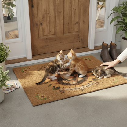 Calico Cat Queen Sunflower Door Mat | “I’m Not a Princess, I Am the Queen of My Own Little World” Coir Doormat