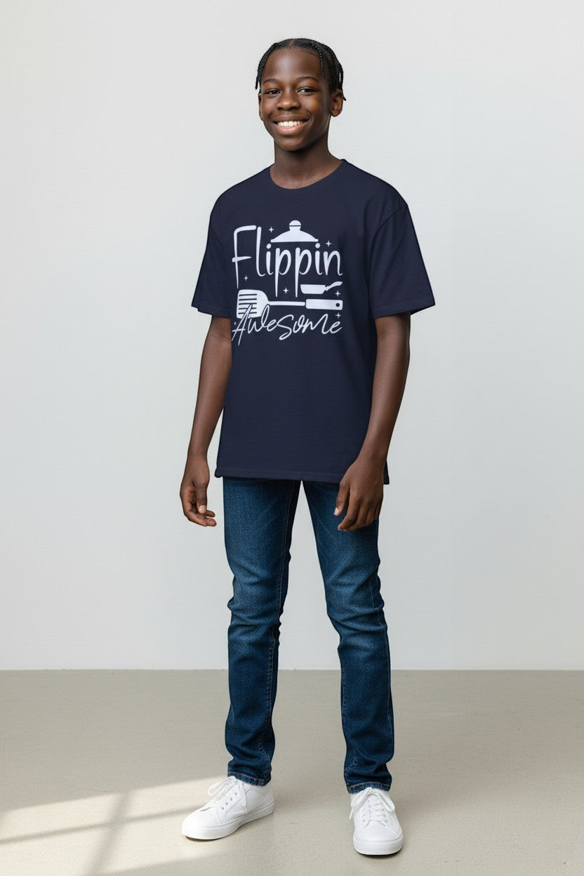 Jena Jewelry navy blue 100% cotton t-shirt with white