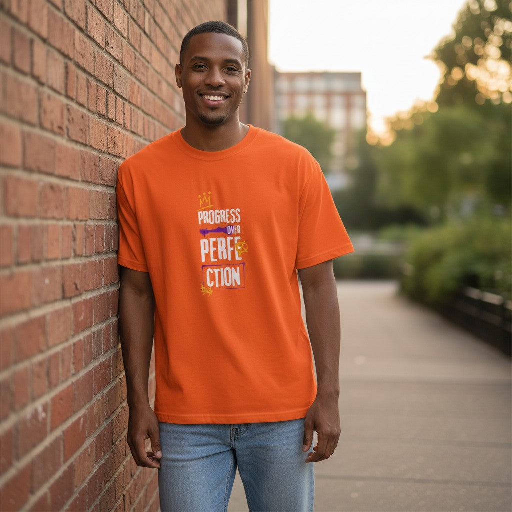 Jena Jewelry orange 100% cotton t-shirt with