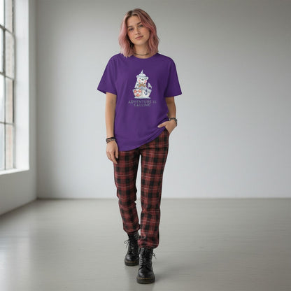 Jena Jewelry purple 100% cotton t-shirt with a cute sailor bear graphic and "Adventure Is Calling" text.