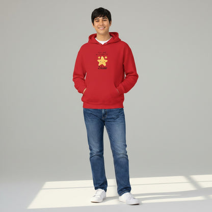 Jena Jewelry red cotton-poly blend hoodie with a cute smiling star graphic and the text "You Are Allowed To Shine."