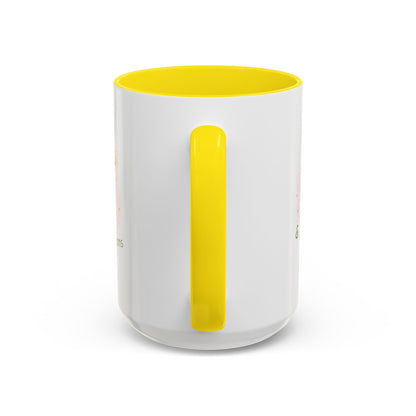 Jena Jewelry white ceramic mug with yellow interior and handle, featuring "Made of Magic" affirmation for self-love and positive energy.