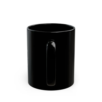 Jena Jewelry black ceramic coffee mug with "Peace Is My Power" affirmation text for mindfulness and strength.