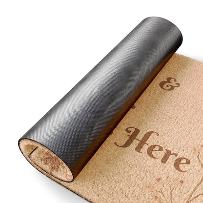 Jena Jewelry "Grounded & Grateful" doormat made of natural coir with a black anti-slip backing.