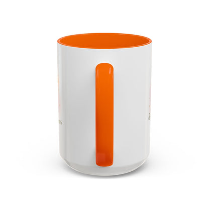 Jena Jewelry white ceramic mug with orange interior and handle, featuring "Made of Magic" affirmation text and watercolor design.