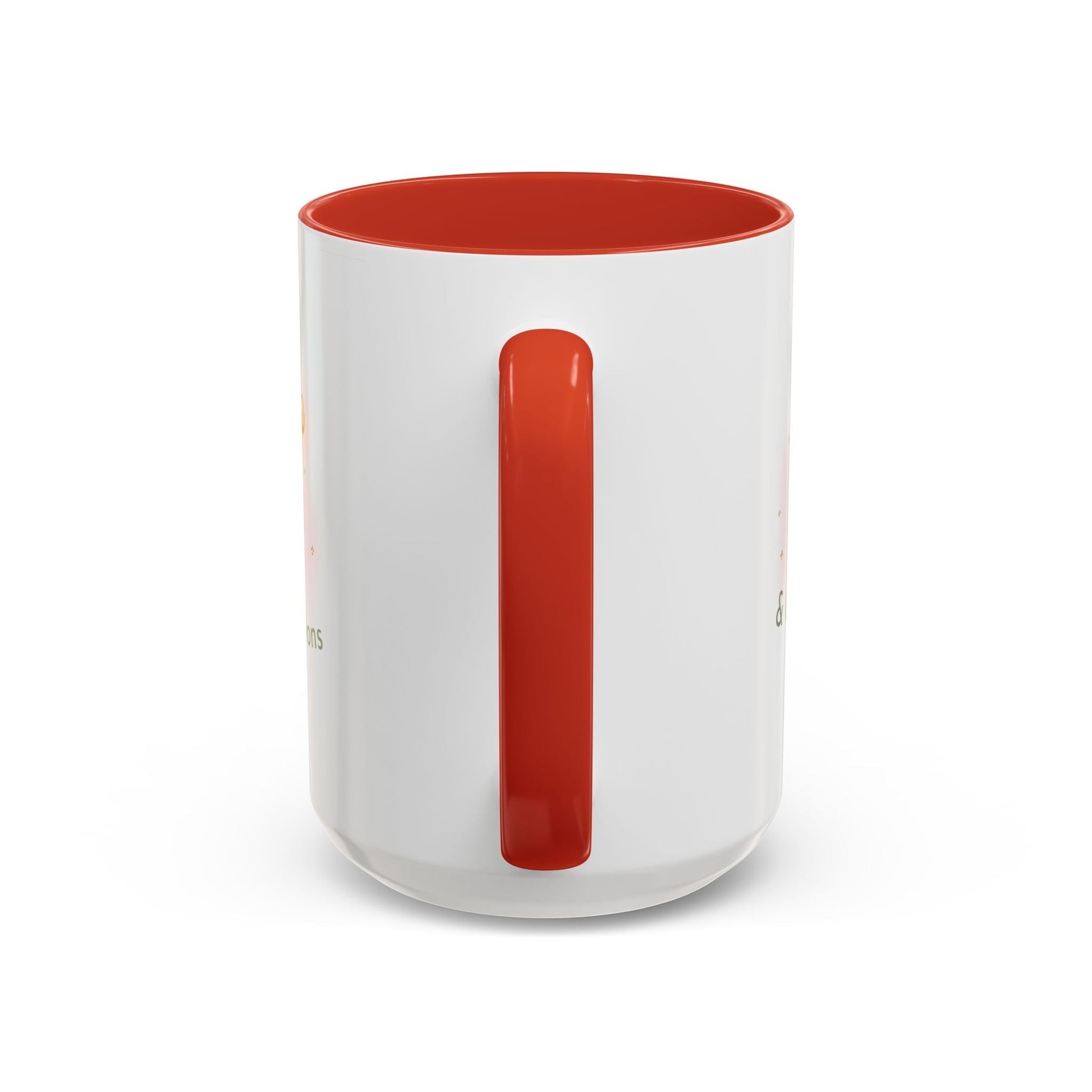 Jena Jewelry white ceramic mug with red interior and handle, featuring "Made of Magic" affirmation for self-love and positive energy.