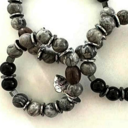 Kids Stretch | Labradorite and Black Onyx