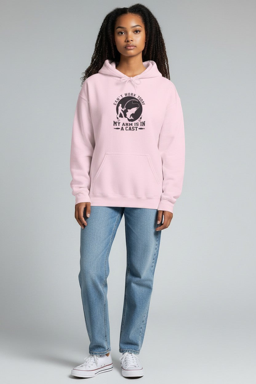Woman wearing pink hoodie, a soft and cozy graphic sweatshirt perfect for relaxed outfits.