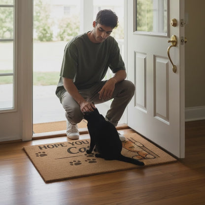Funny Cat Doormat – “Hope You Like Cats” Welcome Mat for Cat Lovers & Pet-Friendly Homes