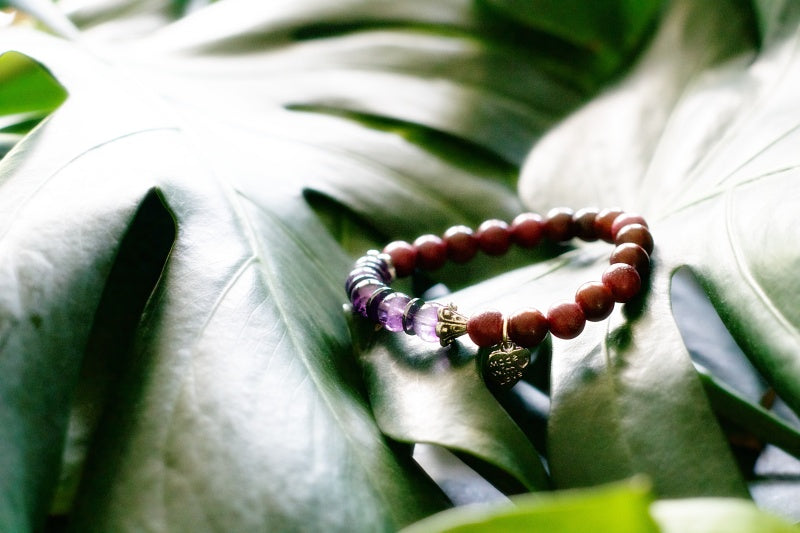 Stretch Bracelet | Amethyst and Rosewood