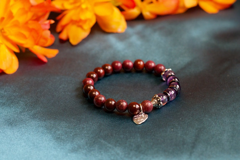 Stretch Bracelet | Amethyst and Rosewood