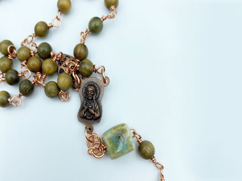 Rosary | Green Jade and Copper