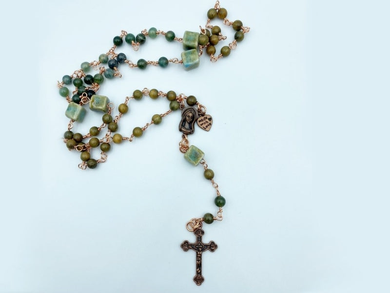 Rosary | Green Jade and Copper