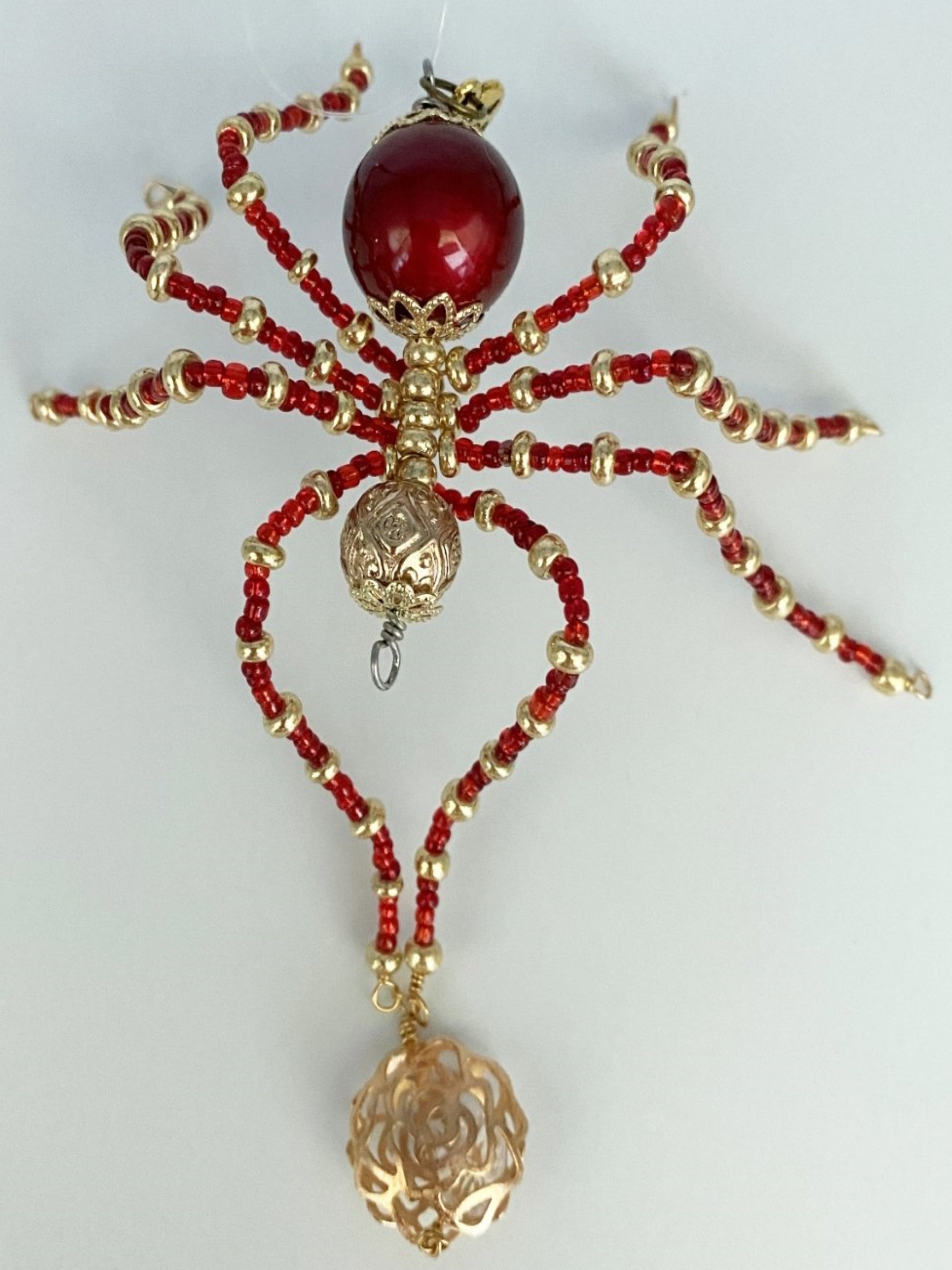 Christmas Spider| Large Red and Gold