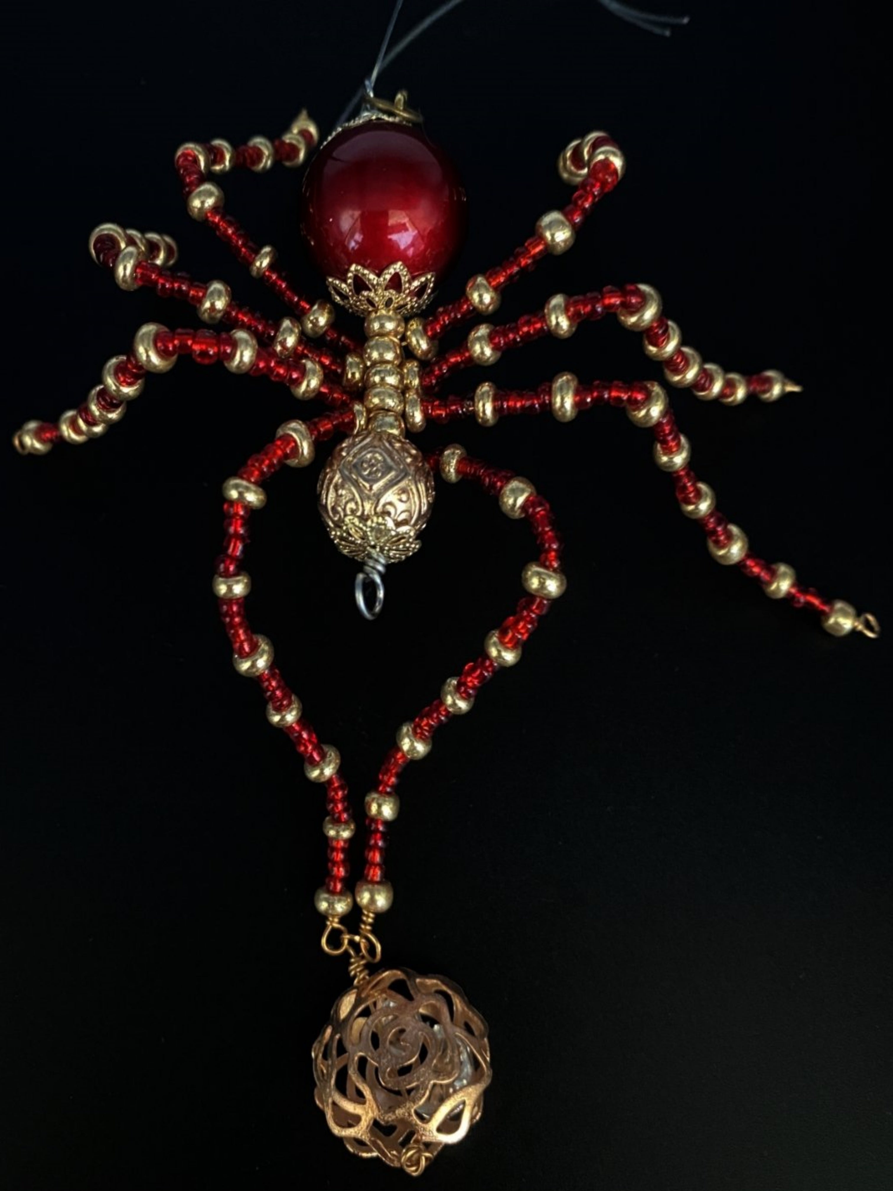 Christmas Spider| Large Red and Gold