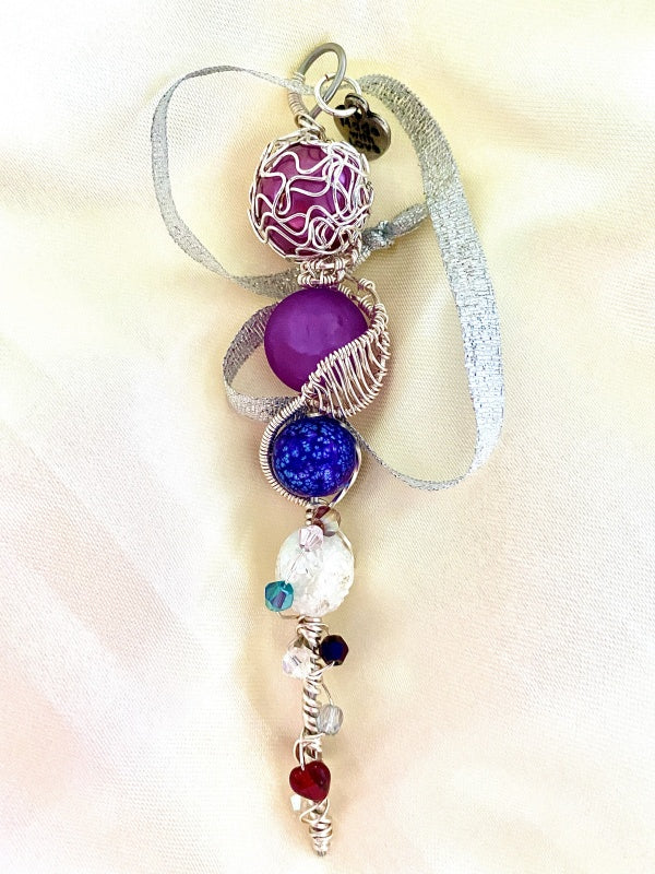 Wire Wrapped Icicle | Purple and Blue